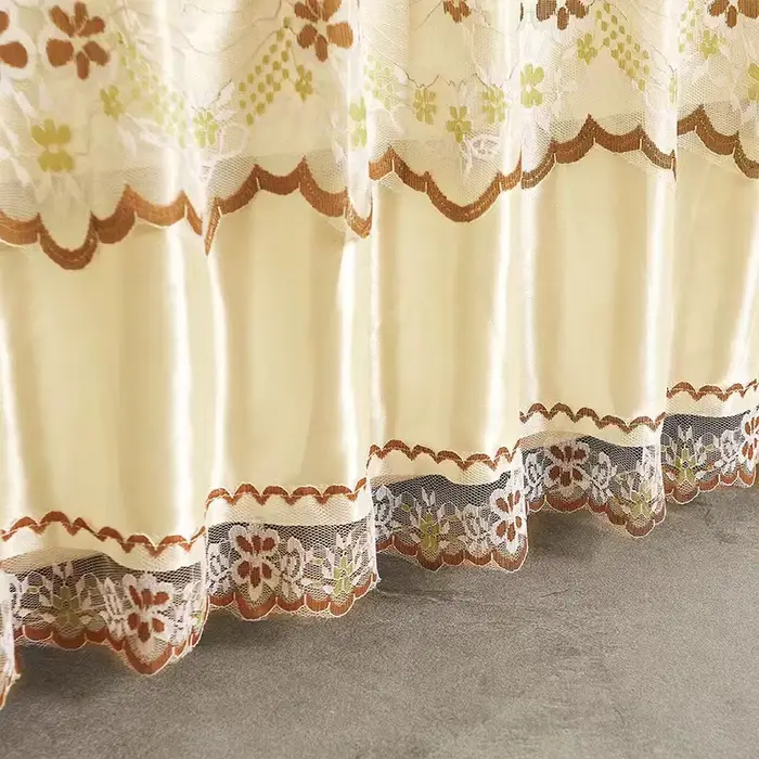 Ensemble de 3 pièces de jupe de lit en dentelle douce