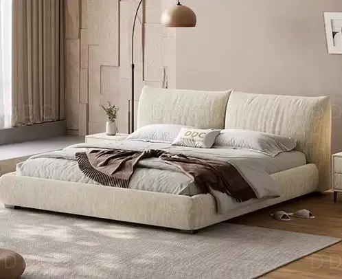 Lit double en tissu chenille pour chambre à coucher, décoration pour adolescentes, lit pour 2 person