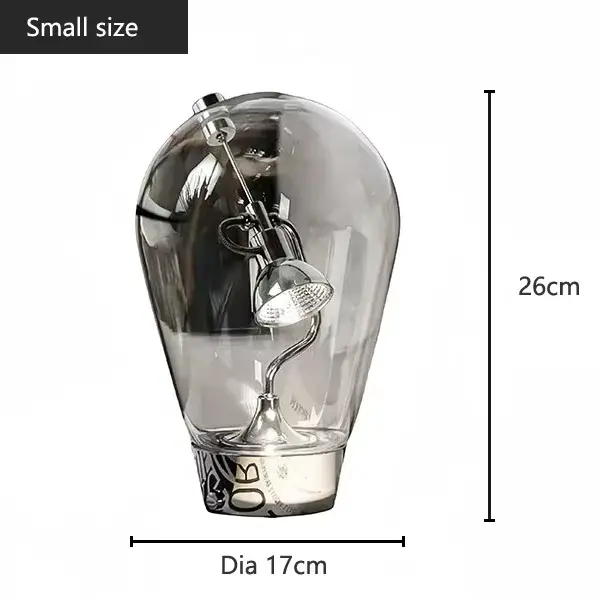 Lampe de bureau en verre industriel vintage, lampe de lecture de chevet à LED, lampe de table pour c
