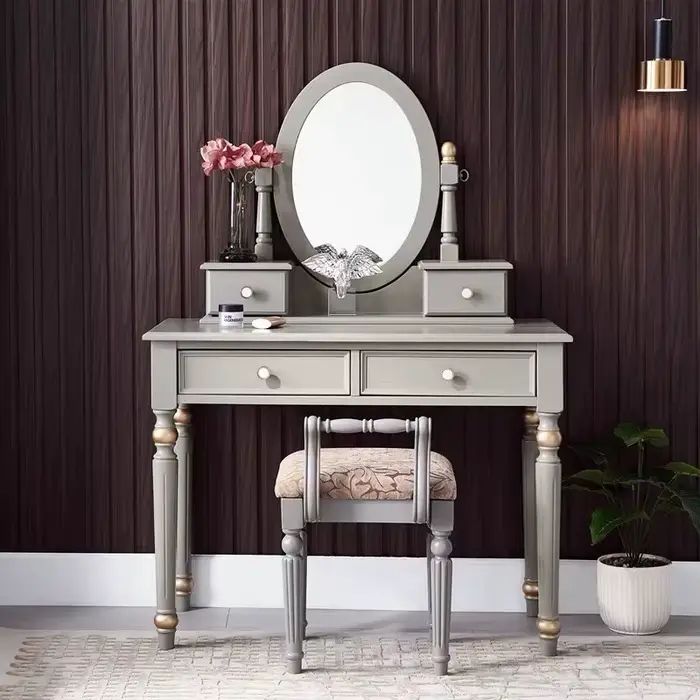 Coiffeuse esthétique nordique moderne à la mode élégante luxe vanité Table tiroirs Simple Tocador De