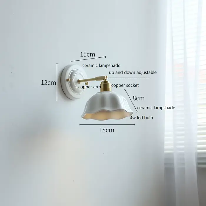 Applique murale LED en céramique moderne, style crème luxueux, pour chambre à coucher, chevet, salle