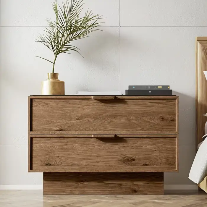 Offre spéciale meubles de maison chambre bois de chêne massif 2 tiroirs Table de chevet Table de che
