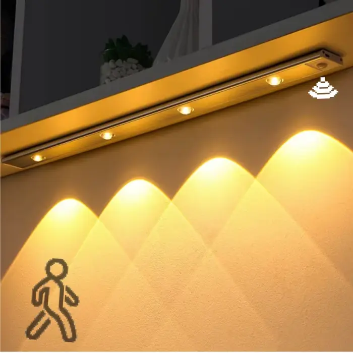 LED armoire veilleuse capteur de mouvement sans fil Ultra mince sous