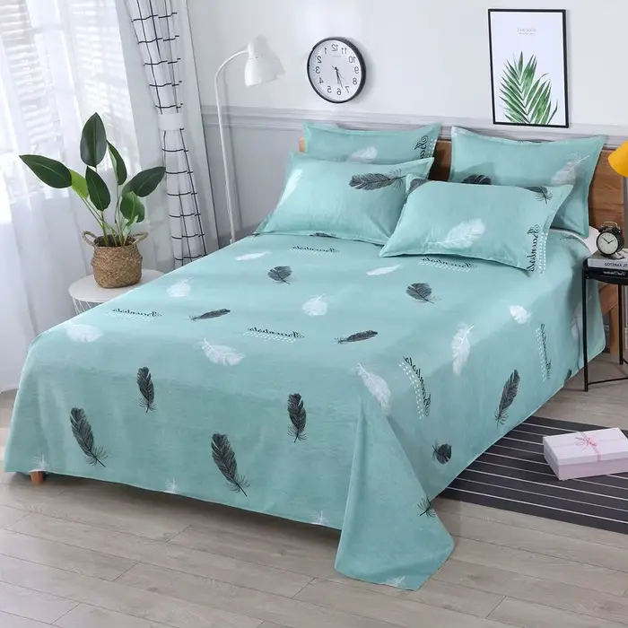 Ensemble de draps de lit en Textile pour la maison, avec taies d'oreiller, en coton, pour chambre d'