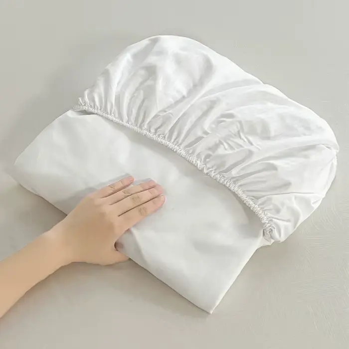 Drap-housse uni gaufré avec bande élastique, drap de lit simple, double, king size, housse de matela