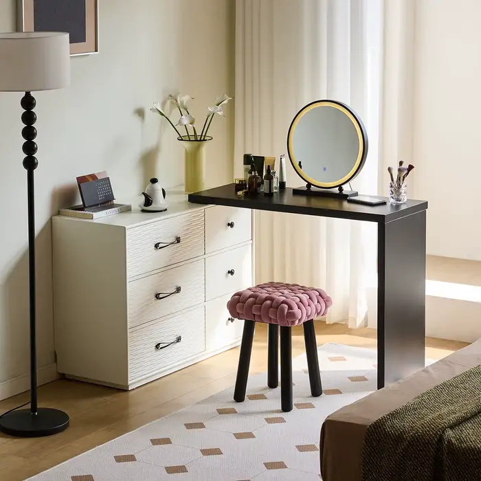 Coiffeuse à six tiroirs en bois pour chambre d'hôtel