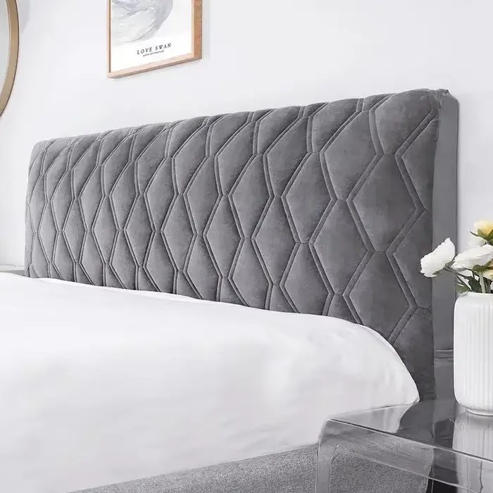 Housse de tête matelassée Super douce et lisse, tout compris, housse de tête de lit en velours épais