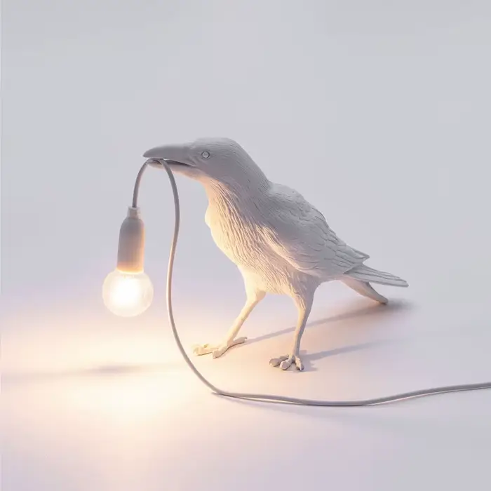 Lampe de table moderne et créative en résine, motif oiseau porte-bonheur, pour chambre à coucher, ch
