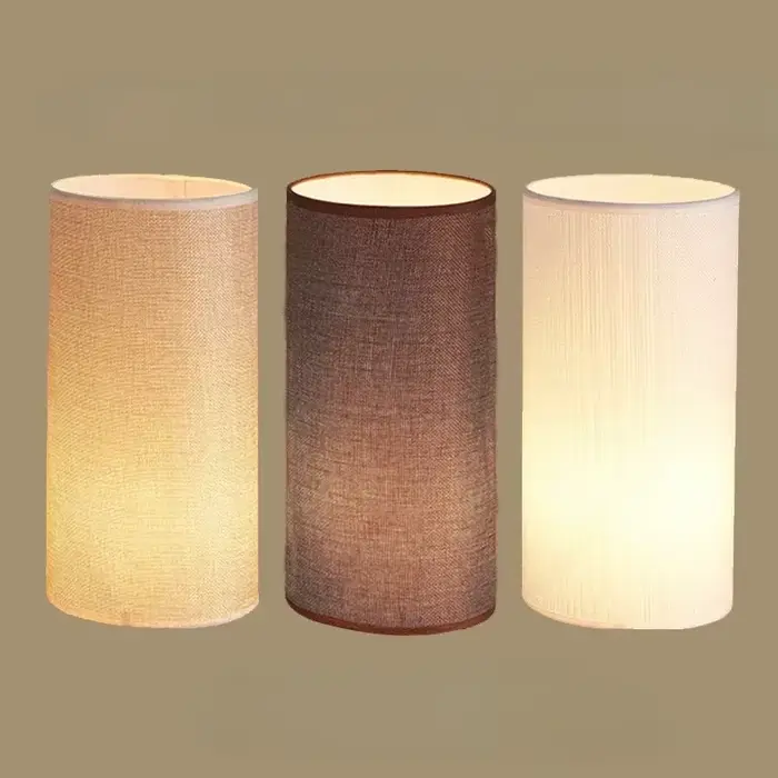 Abat-jour en lin à Tube droit pour lampes de Table