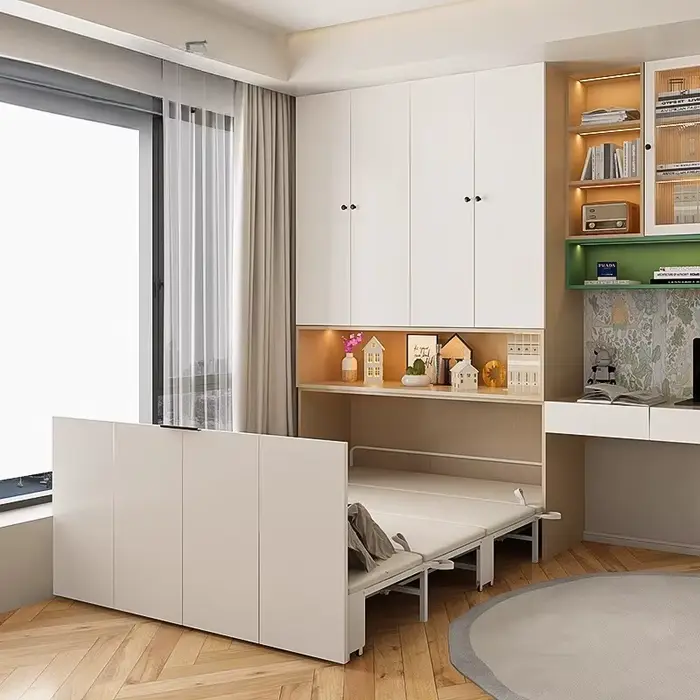 Japonais Unique lit King minimaliste esthétique organisateur lit multifonctionnel rangement Meubles De Chambre
