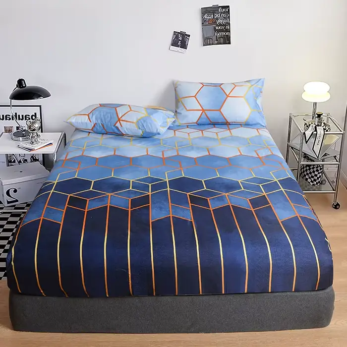 Drap-housse imprimé taille unique, linge de lit, protège-matelas super doux, sans taie d'oreiller, r