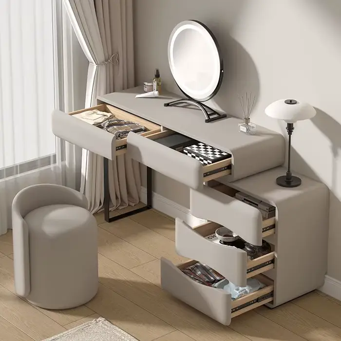 Esthétique luxe Coiffeuse rangement Design moderne Simple vanité Table à la mode tiroir