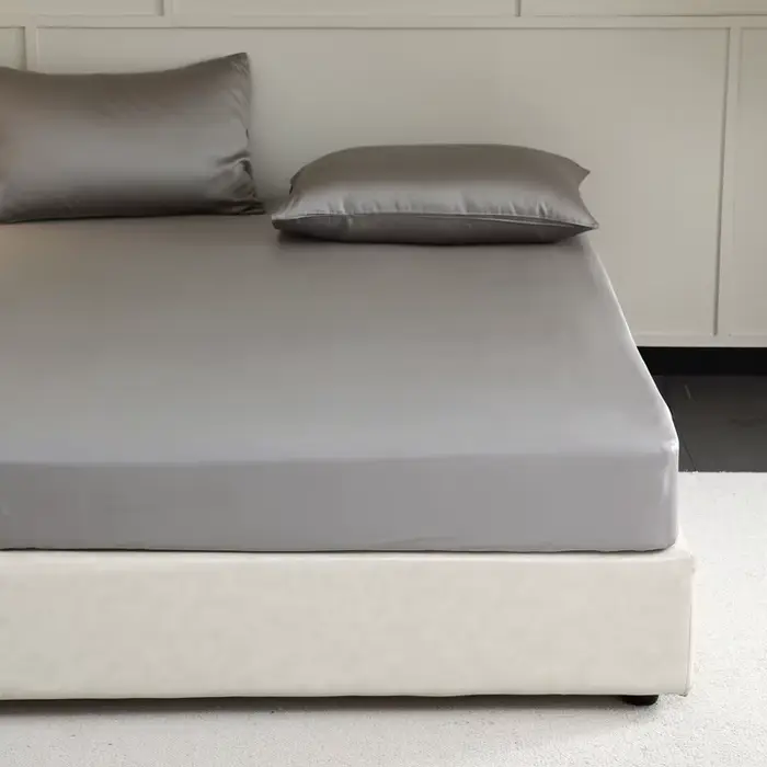 Drap-housse en soie de mûrier avec élastiques, housse de matelas de luxe, tailles simple, double, ki