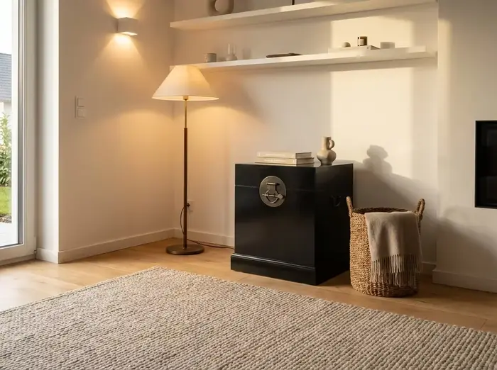 Table de chevet de luxe multifonctionnelle avec rangement, esthétique européenne, tables de nuit min