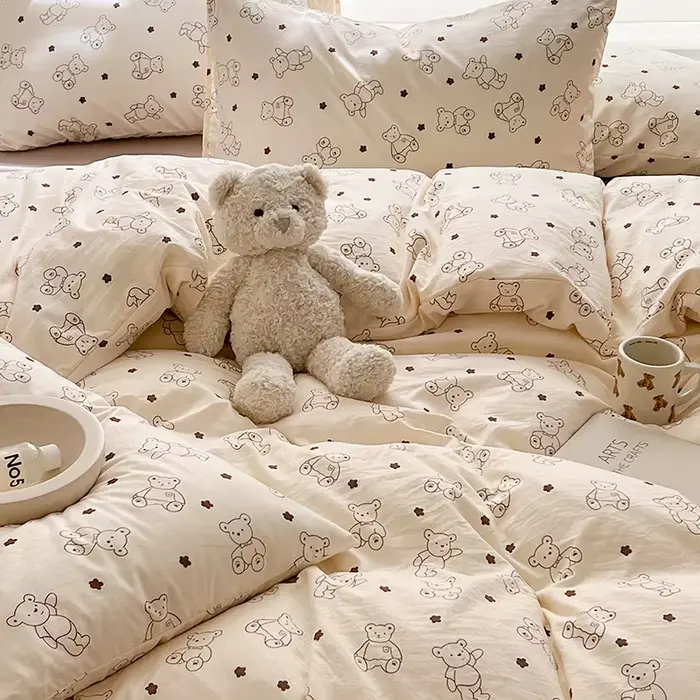 Parure de lit à fleurs pour adultes et enfants, linge de lit simple, double, pleine reine, king size, couette florale, ensembles de lit, DuSALE, Kawaii