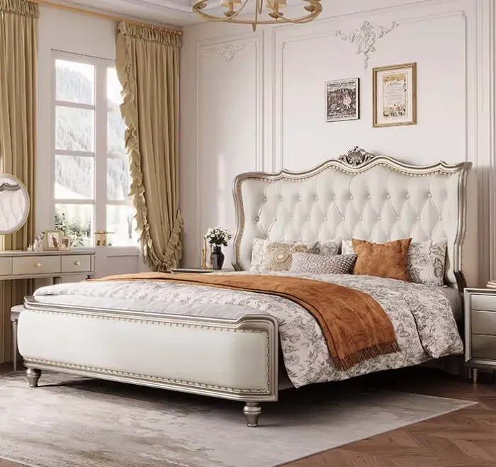 Tiroir rembourré lit nordique fantaisie cadre De rangement lit Double grand Cama De Lujo Para dortoi
