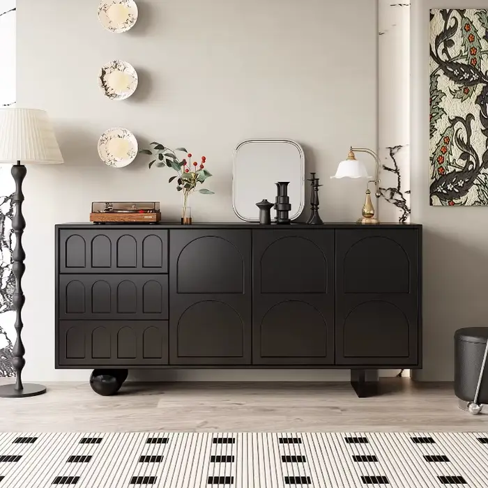 Grande armoire d'angle noire