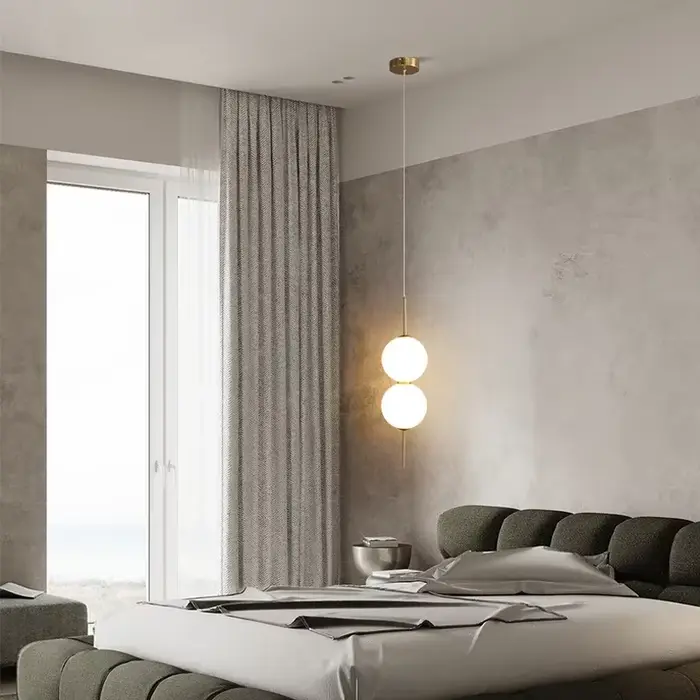 Nordique chambre chevet suspendu lustre moderne minimaliste boule de verre Led lampe suspendue créative Restaurant Bar décoration lumière