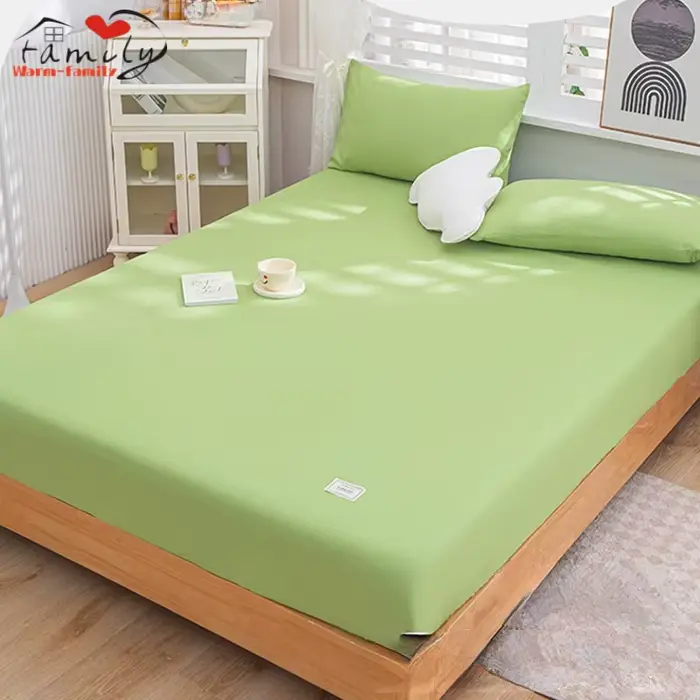 Drap-housse en coton lavé vert