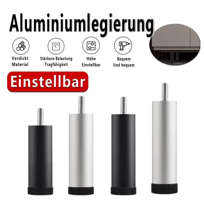 M8 ~ M10 1 pièces pieds de meubles réglables pieds de Table en alliage d'aluminium pour meuble TV, a
