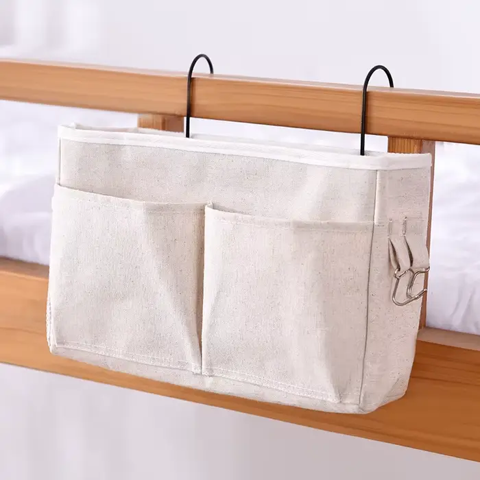 Panier de rangement suspendu pour chevet de lit, idéal pour dortoir et organisation de la chambre