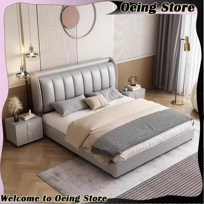 Lampe de luxe chambre à coucher blanc fille hôtel reine lit moderne matelas rangement Muebles Para El Hogar meubles de maison décoration