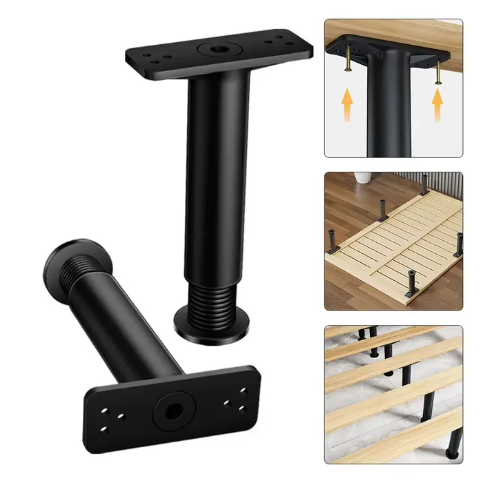 Pied de Support de poutre de lit télescopique réglable, 1 pièce, pied de meuble en plastique et acie
