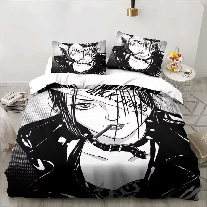 Parure de lit Anime N-NANA m-mangue, housse de couette imprimée en 3D, avec 1 à 2 taies d'oreiller, 