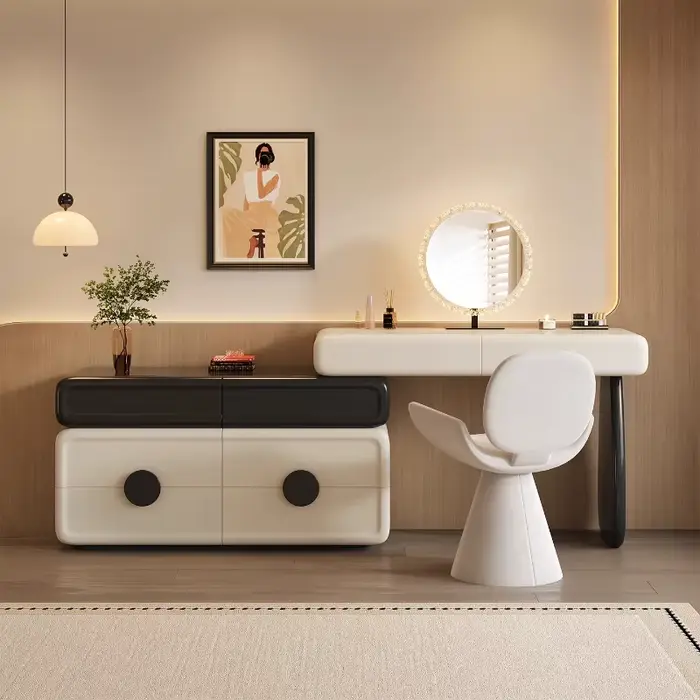 Coiffeuse esthétique légère ronde de luxe chambre