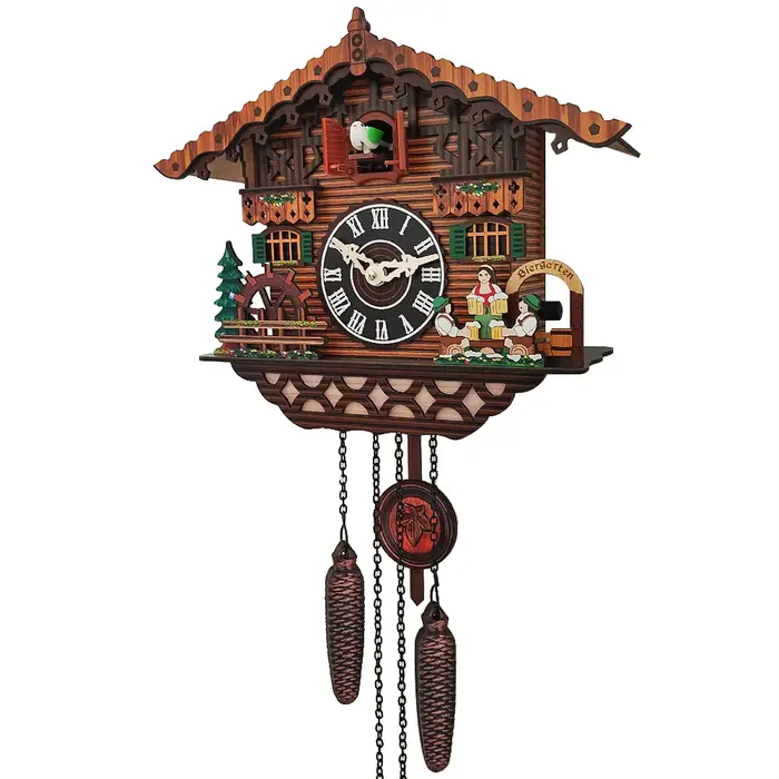 Horloge murale en bois pour la décoration de la maison, alarme d'oiseau, horloges de coucou, chambre