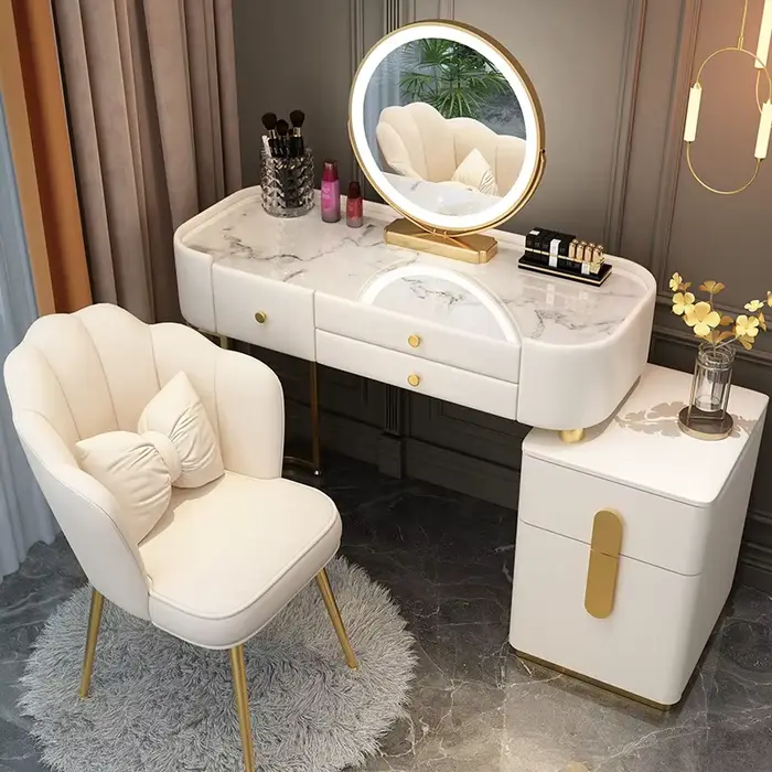 Table de vanité esthétique à la mode avec tiroir large luxe mignon