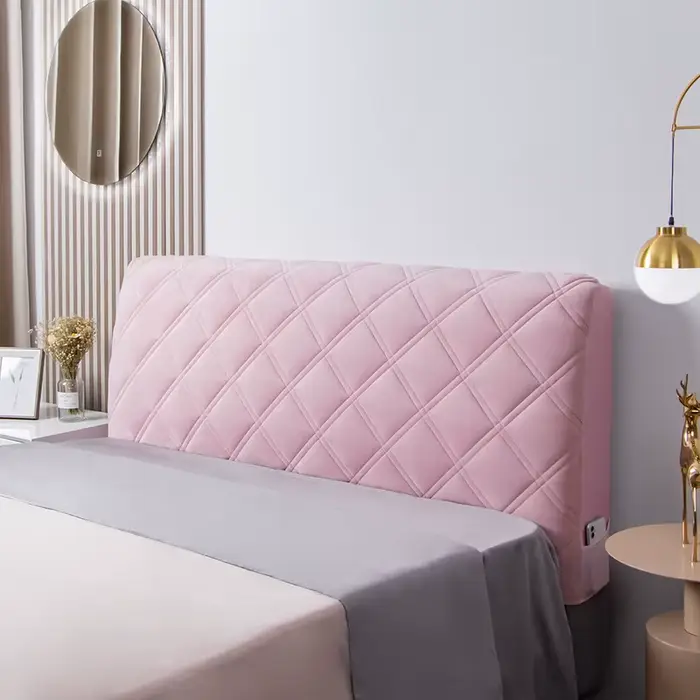 Housse de tête de lit matelassée en velours de haute qualité