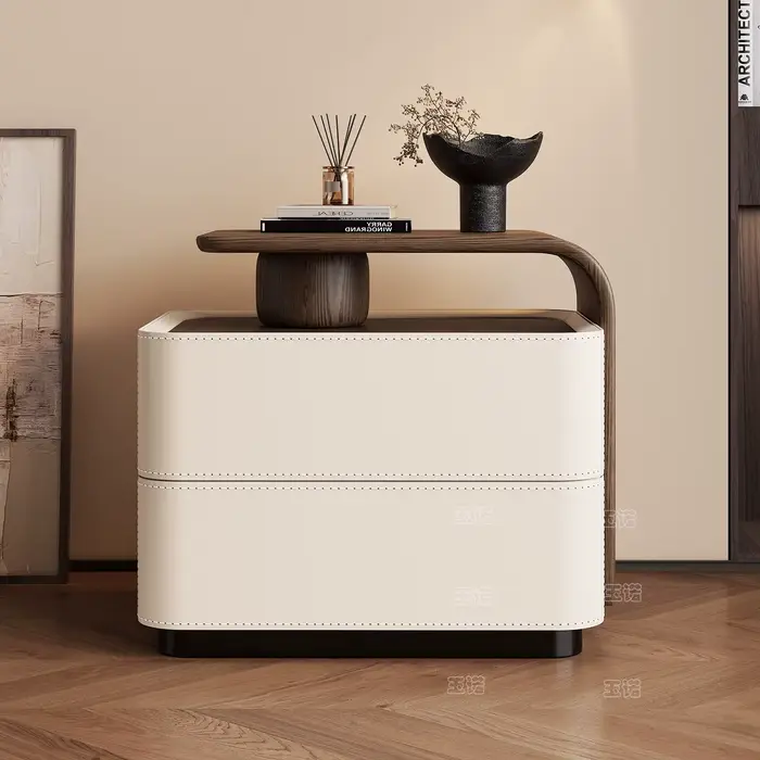 Table de chevet moderne de rangement, style nordique, esthétique vintage, tendance, meuble de chambr