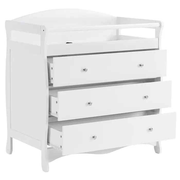 Avalon Commode double à 6 tiroirs (blanc) – Commode pour chambre d'enfant, organisateur de commode p