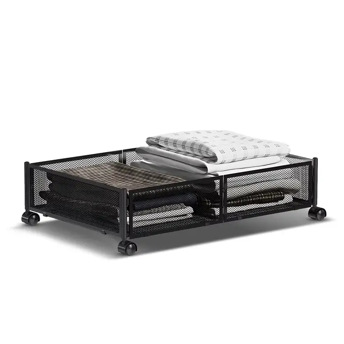 Conteneur de rangement pliable sous le lit avec roulettes, multifonctionnel, pour la maison, dortoir