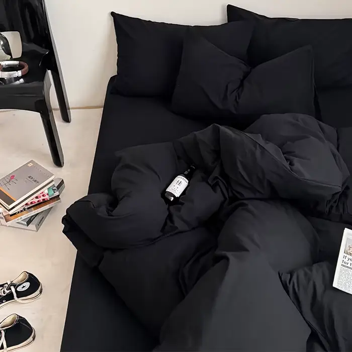 Bonenjoy-Parure de lit 100% coton, ensemble de draps simples, queen size, king size, linge de lit respectueux de la peau