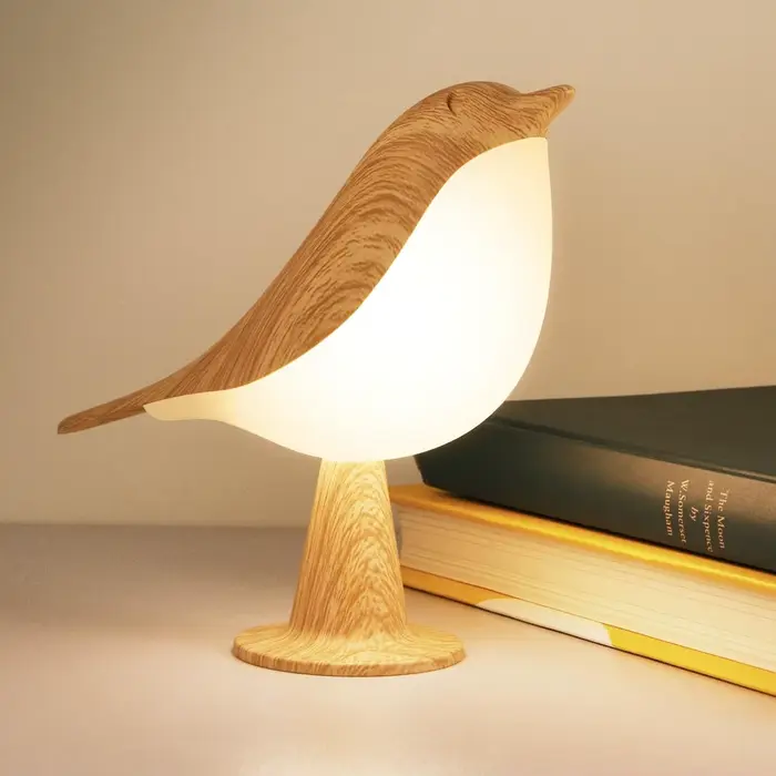 Tactile petite lampe de table lampe oiseau 3 couleurs gradation USB rechargeable sans fil chevet vei