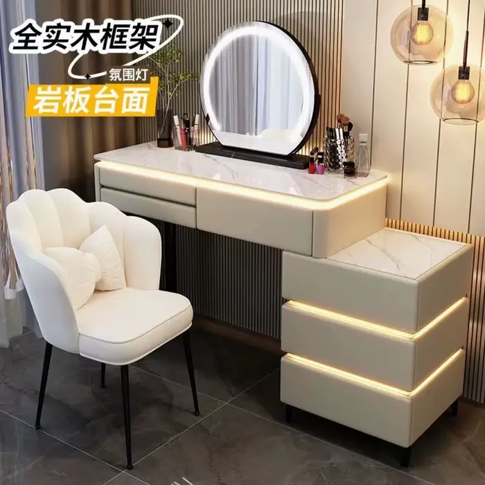 Commode en bois massif chambre principale coiffeuse haut de gamme Simple moderne petit appartement
