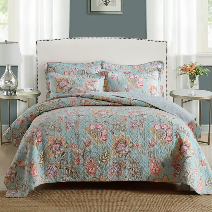 CHAUSUB – couette imprimée en tissu 100% coton, couvre-lit et couvre-lit léger avec 2 taies d'oreill