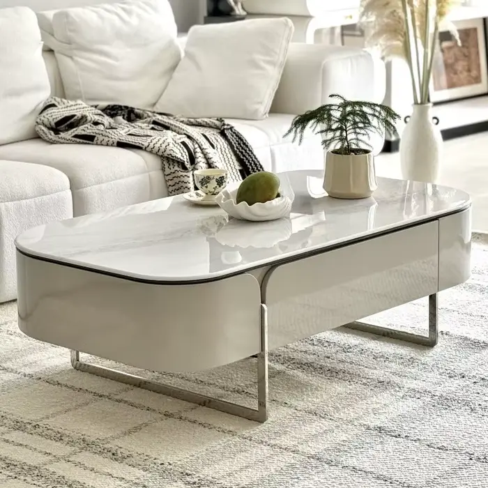 Table basse italienne avec tiroirs de rangement