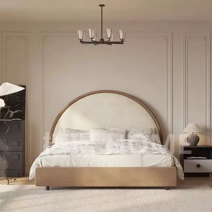 Chambre à coucher esthétique lit européen adolescente King Double couchage rembourrage cadre De lit