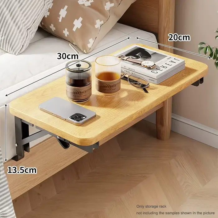 Table de chevet pliable avec plateau organisateur, table de chevet à clipser pour adultes et enfants