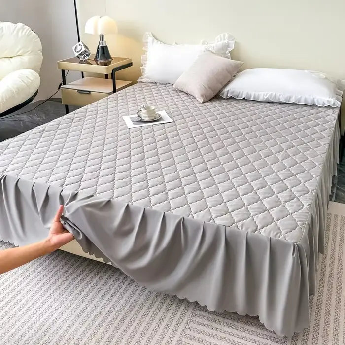 Jupe de lit imperméable matelassée, couvre-lit doux et respirant, housse de protection de lit Durabl