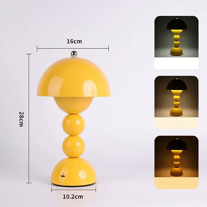 Lampe de table LED nordique avec interrupteur tactile supérieur, lampe de chevet en forme de bourgeo