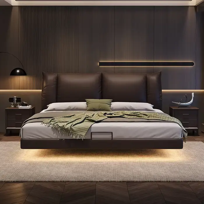 Lit Double en cuir Composite 180x200cm