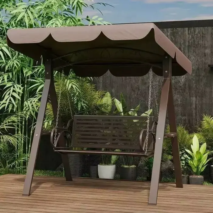 Fauteuil suspendu double pour jardin, cour et extérieur, chaise à bascule en fer forgé pour villa et