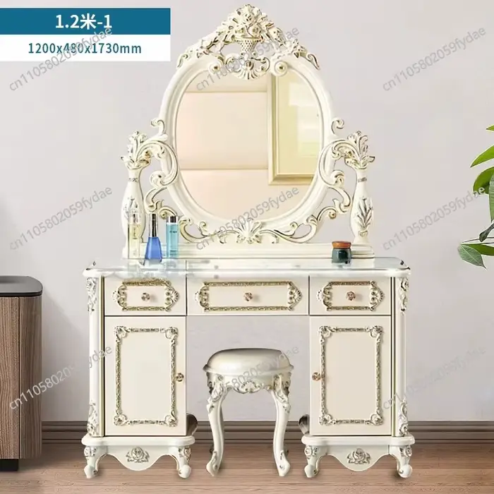 Commode européenne avec lampe, nouvelle table de maquillage moderne mini pour petit appartement, cou