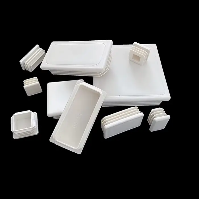 Embout d'obturation en plastique blanc, Inserts de tuyaux rectangulaires, bouchon étanche, pieds de 