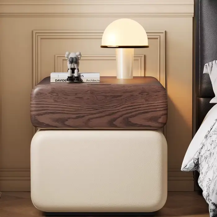 Table de chevet moderne avec pieds boule de rangement
