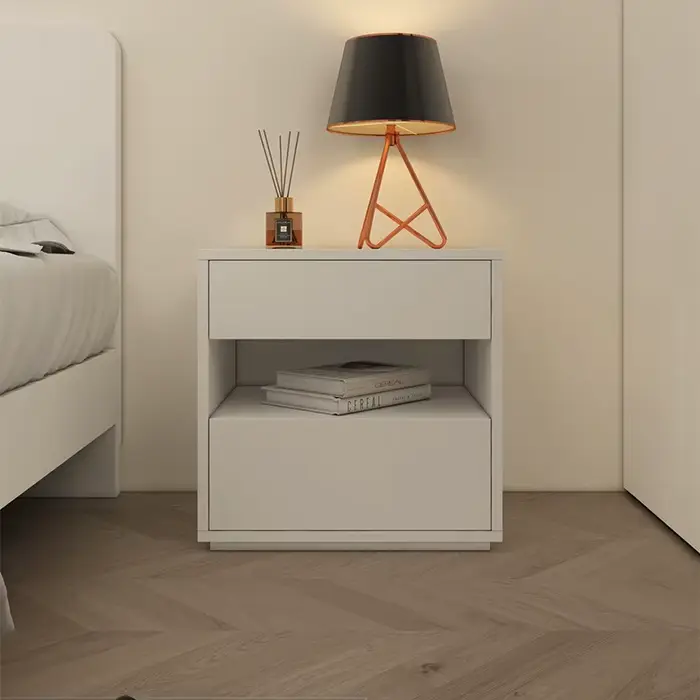 Chevets étroits simples, modernes, blancs, de style coréen, avec tiroirs en bois, meubles de chambre
